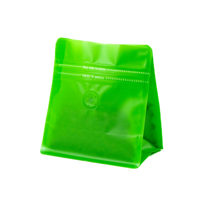 【フラットボトム袋】100g｜130x140x80mm マットライトグリーン