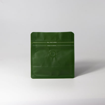 【フラットボトム袋】100g｜130x140x80mm マットオリーブグリーン