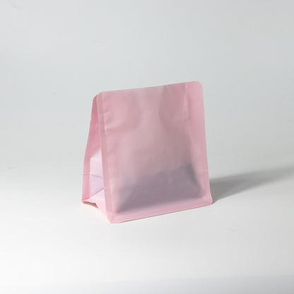 【フラットボトム袋】100g｜130x140x80mm マットピンク