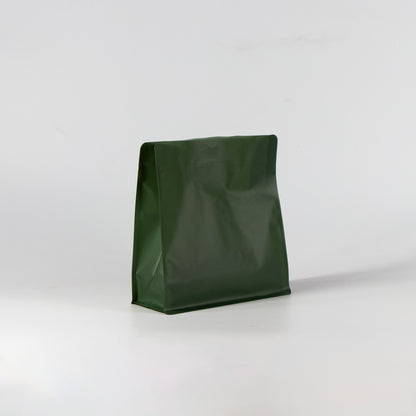 【フラットボトム袋】500g｜190x200x80mm マットオリーブグリーン